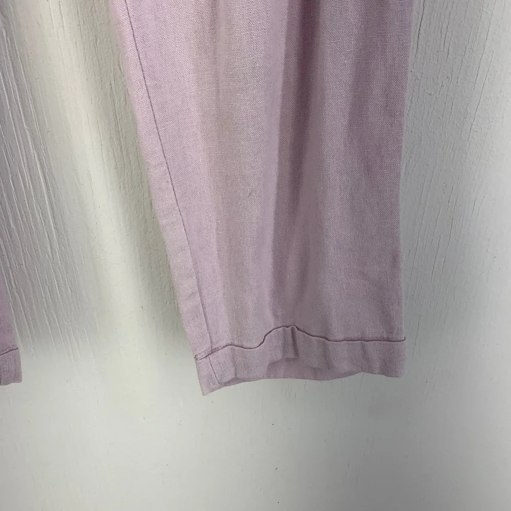Old Navy Womens SP Linen Blend Cropped Jogger Pants Beach Coastal Resort Pull On